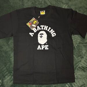 A Bathing Ape (BAPE) Black Logo Crewneck Tee - Men's